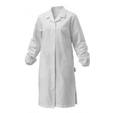 White lab coat with elastic wrists Model for Woman