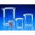 Bicchiere - Beaker in PMP Forma Bassa Graduazione blu