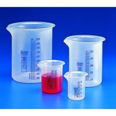 Bicchiere - Beaker in Polipropilene Forma Bassa Graduazione blu