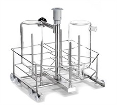 LBT4 steel rack with 4 nozzles for beute Erlenmeyer 5 Liters compatible for glassware washer Smeg model GW1160