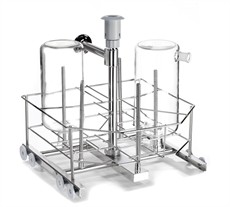 Rack in acciaio Smeg modello LBT4 con 4 ugelli per beute di Erlenmeyer da 5 Litri compatibile per Lavavetreria Smeg modello GW1160