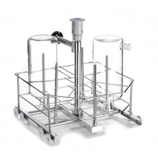 LBT4DS steel rack with 4 nozzles and drying system for beute Erlenmeyer 5 Liters compatible for glassware washer Smeg model GW4060SC
