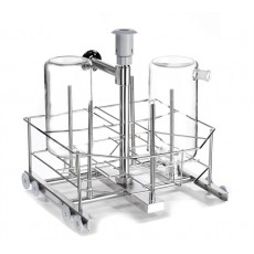 Rack in acciaio Smeg modello LBT4DS con 4 ugelli e sistema di asciugatura per beute di Erlenmeyer da 5 Litri compatibile per Lavavetreria Smeg modello GW4060SC