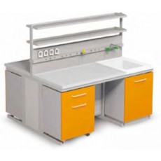 Central laboratory bench top in laminate Asem model EBC1