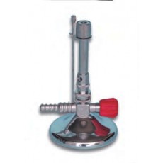 Multigas Bunsen lamp nickel-plated brass and chromed steel base