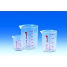 Bicchiere - Beaker in PMP Forma Bassa Scala stampata Rossa
