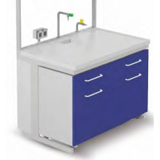 Banco da laboratorio a Parete con piano in Gres Monolitico Asem modello EBP2